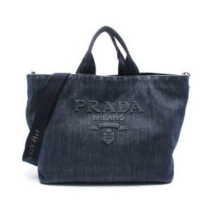 Prada DENIM Tote Bag Navy Blue